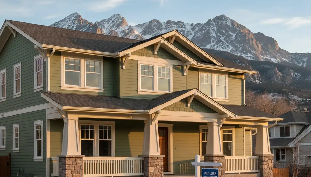 Freshly painted Boulder CO home exterior with smooth, weather-resistant finish by local house painters