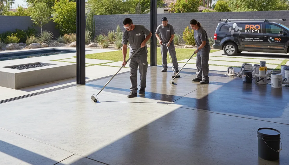 Professional concrete staining in Boulder CO enhancing patio durability and decorative curb appeal