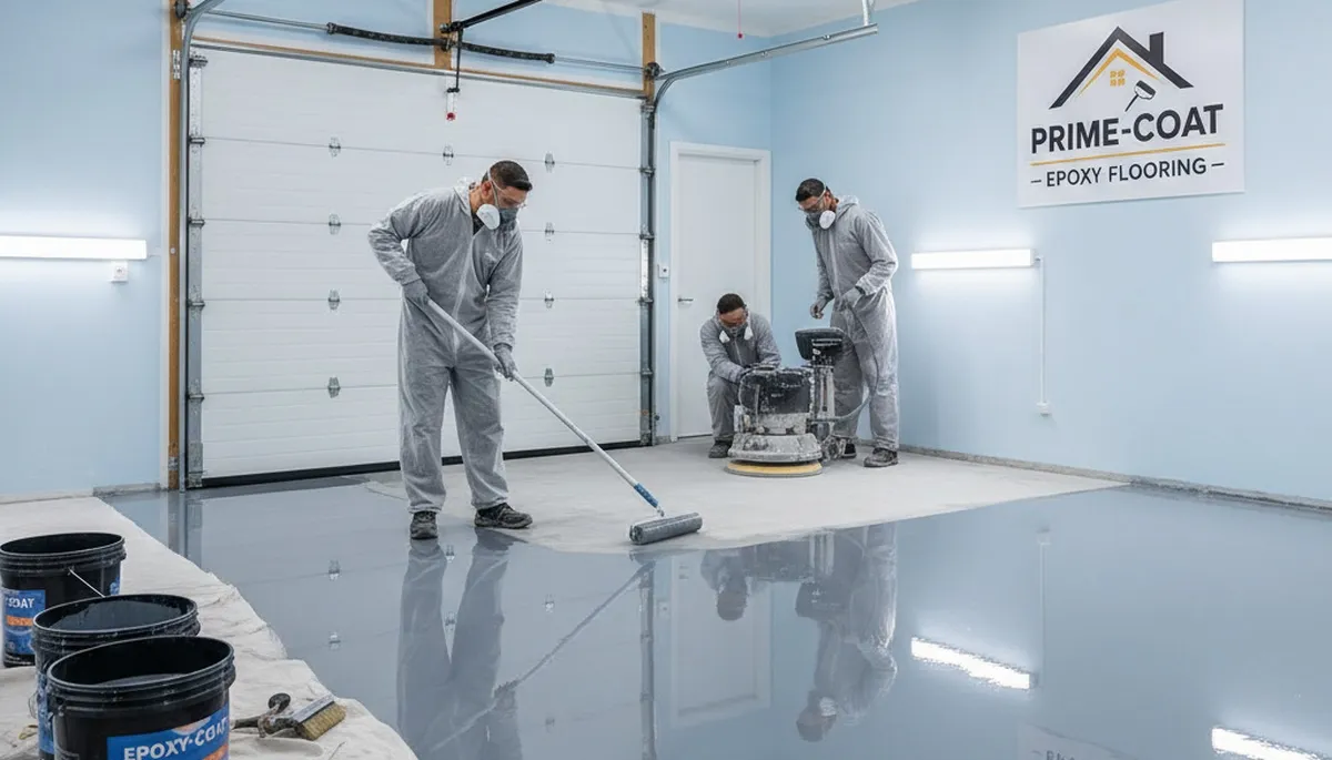 Professional epoxy floor coating in Boulder, CO garage by local house painters