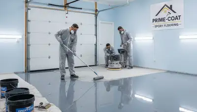 Professional epoxy floor coating in Boulder, CO garage by local house painters