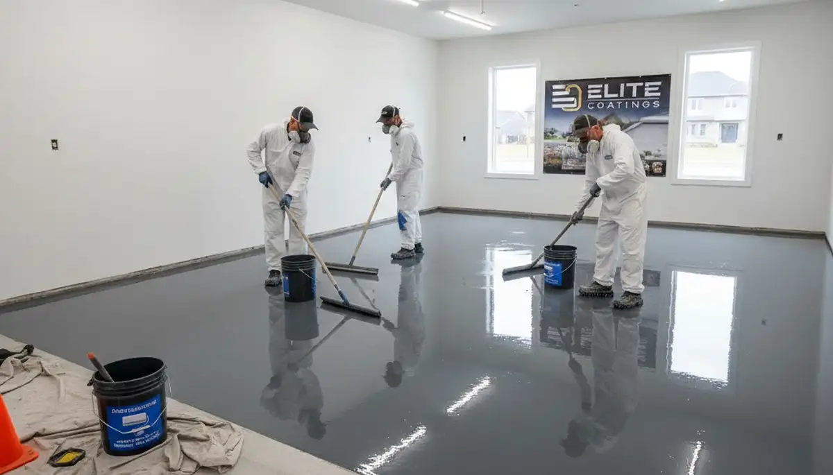 Professional epoxy floor coating in Boulder, CO garage by expert house painters