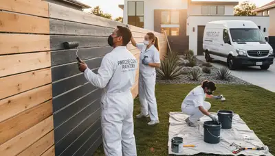 Professional fence painting in Boulder, CO featuring durable, weather-resistant wood finish