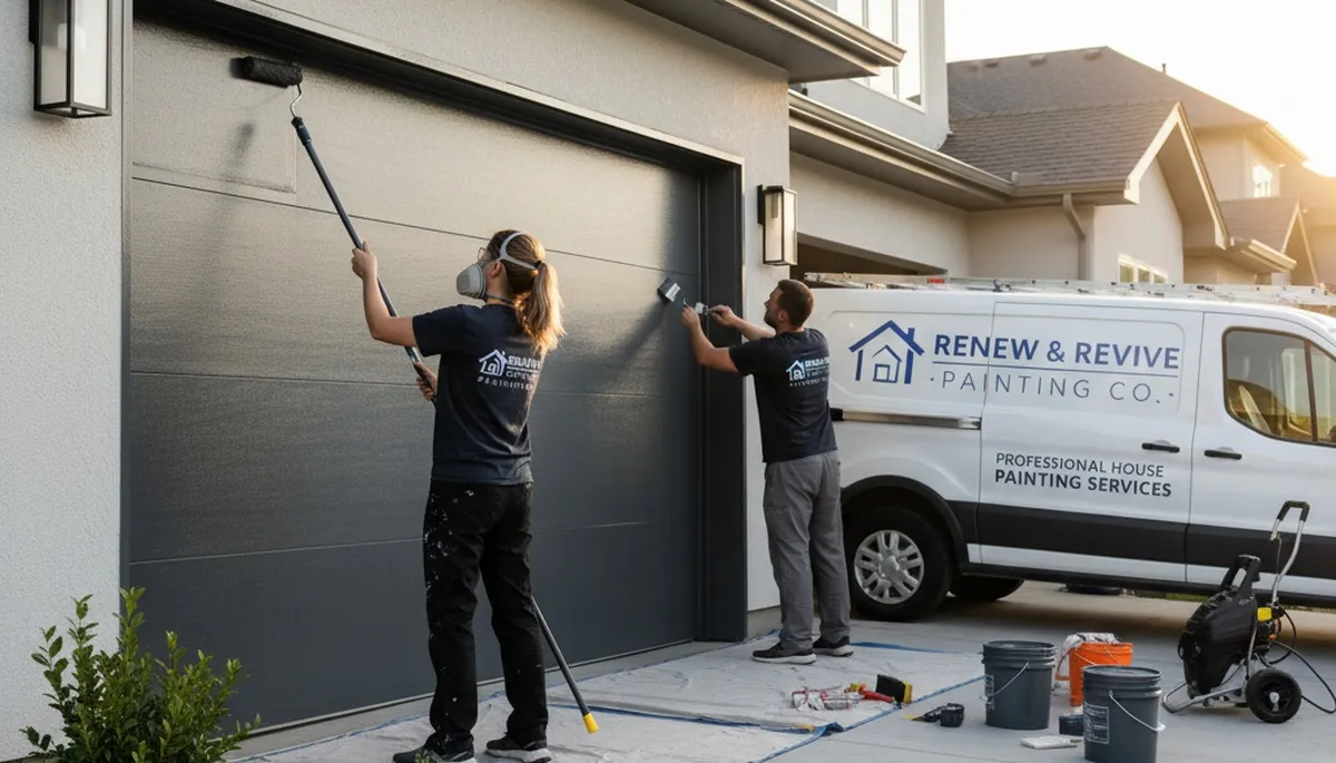 Professional garage door painting in Boulder CO enhancing curb appeal with durable exterior finishes