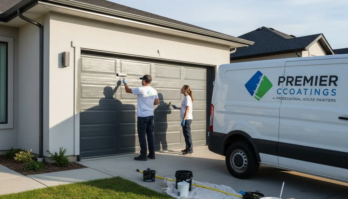 Professional garage door painting in Boulder CO enhancing curb appeal with durable exterior finishes
