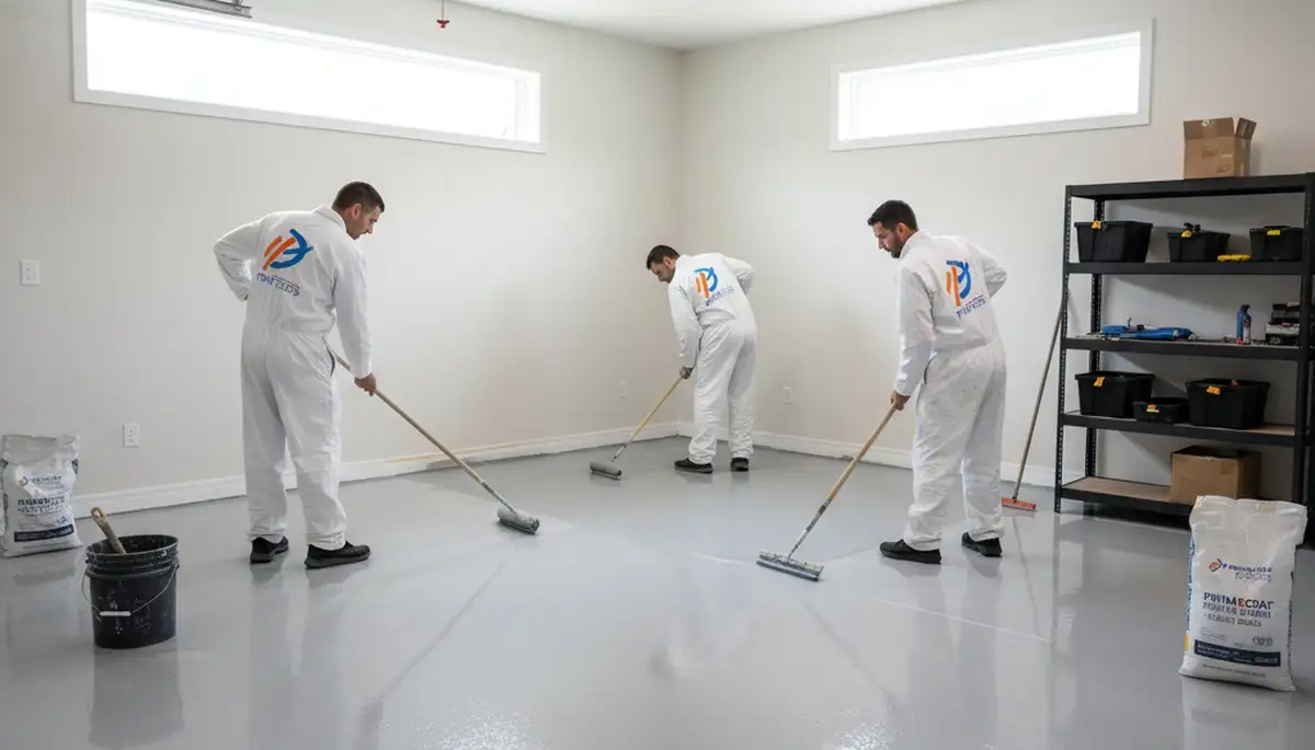 Epoxy garage floor coating in Boulder CO with glossy finish by local house painting pros
