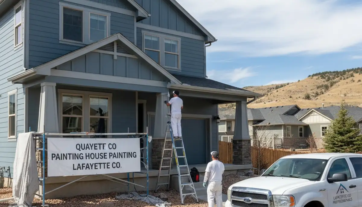 Professional house painters working on exterior home in Boulder, CO