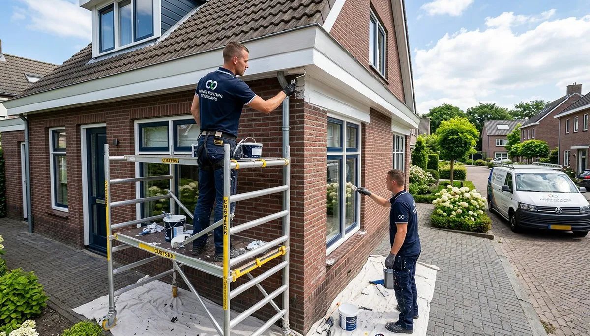 Professional house painters working on exterior home in Boulder, CO