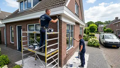 Professional house painters working on exterior home in Boulder, CO