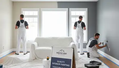 Professional interior house painters working in Boulder, CO home with fresh wall color and clean finish