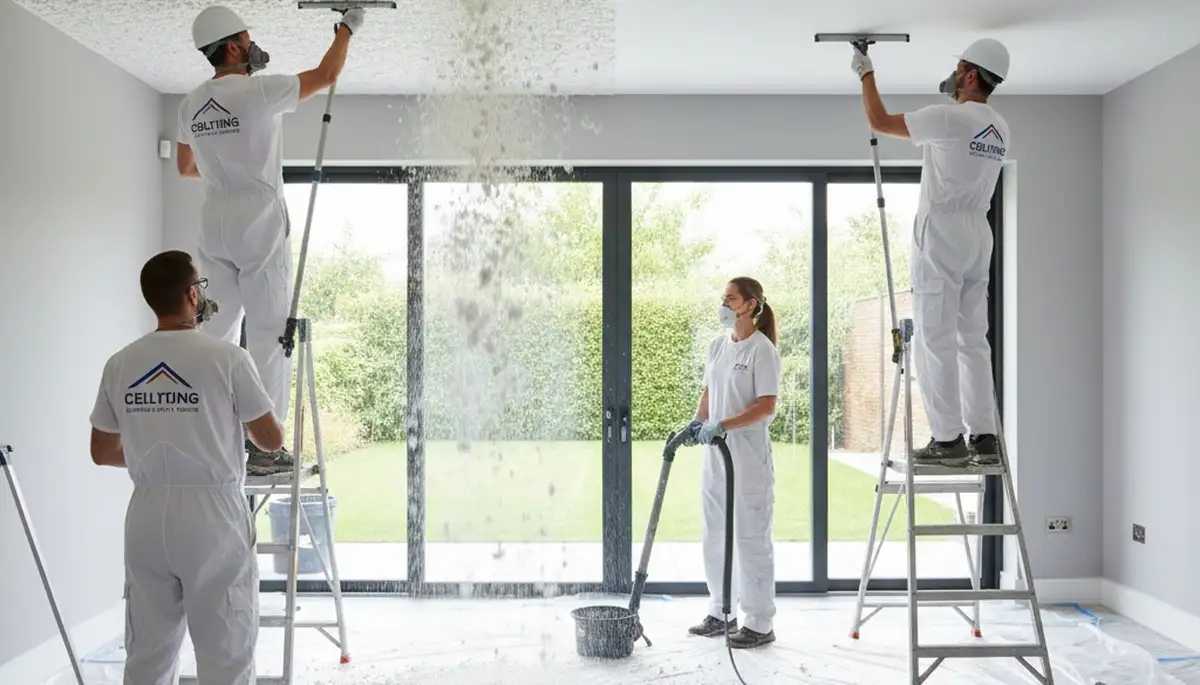 Professional popcorn ceiling removal in Boulder, CO home by expert painting contractors