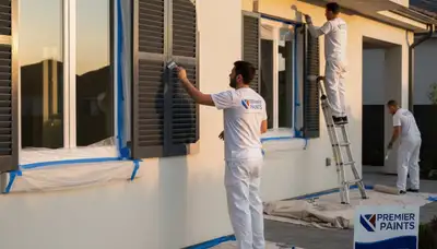 Professional shutter painting on a Boulder CO home exterior by expert house painters