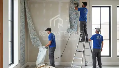 Professional wallpaper removal service in Boulder, CO with clean wall stripping and surface preparation